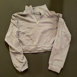 Cropped half zip sweater